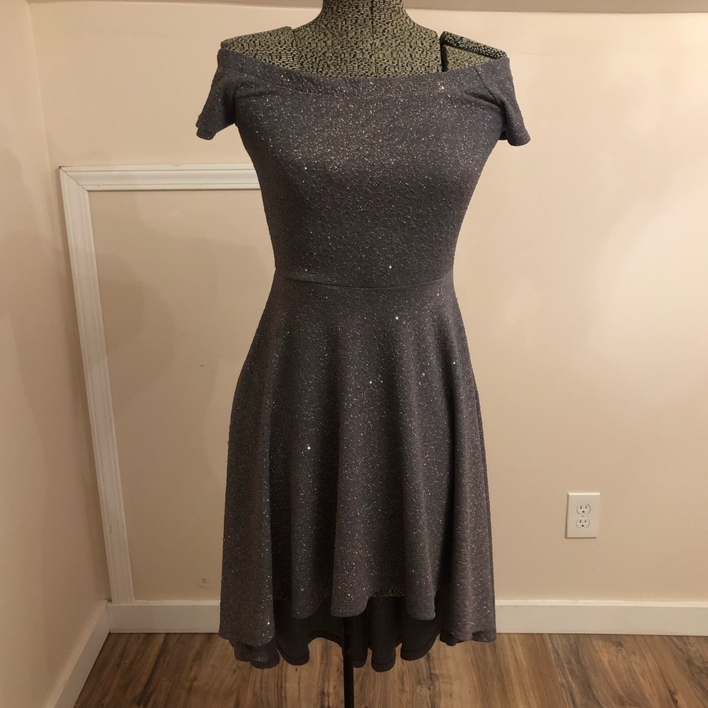 Windsor GLITTER Grey Short Style Hi/Lo Dress